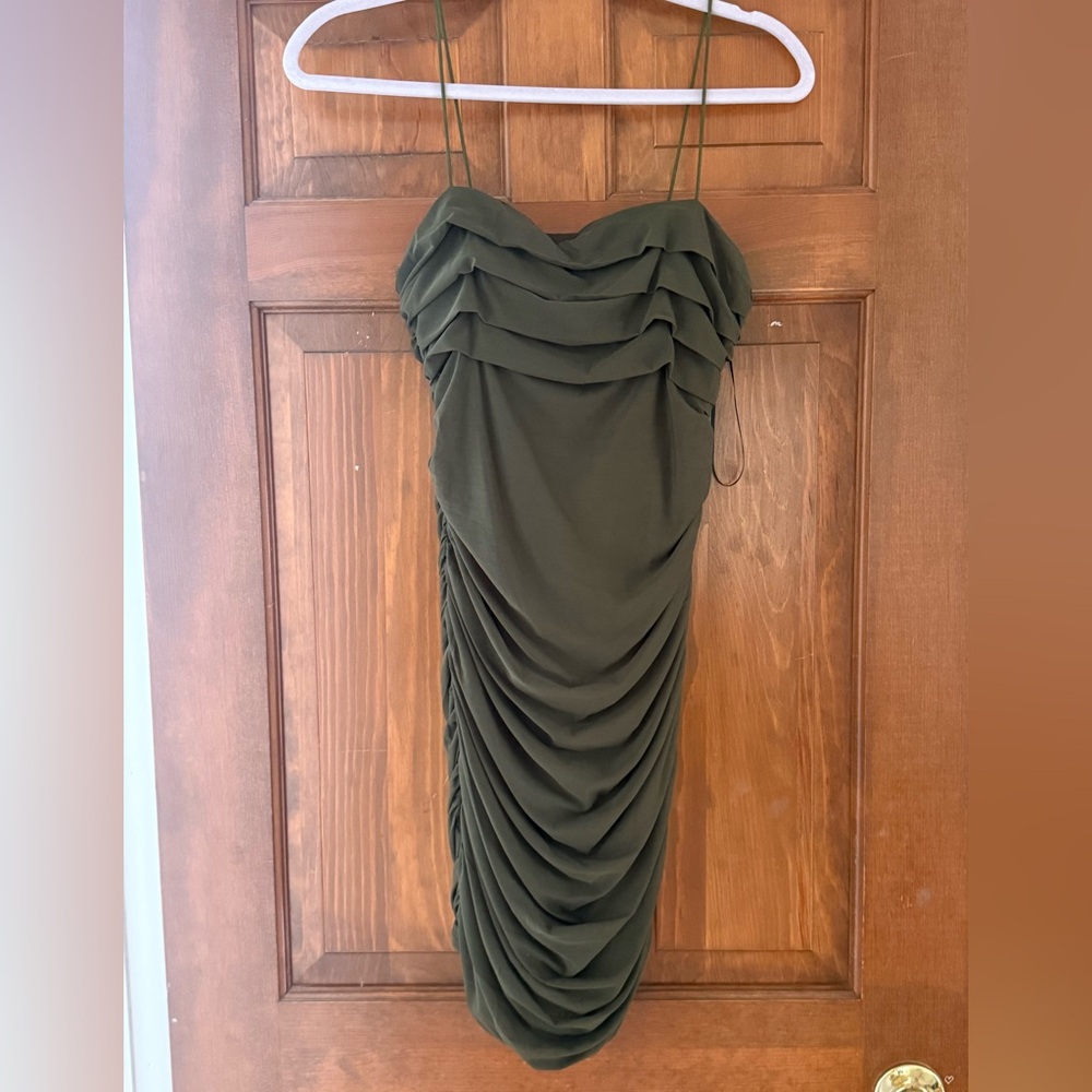 Princess Polly Strapless Olive Dress